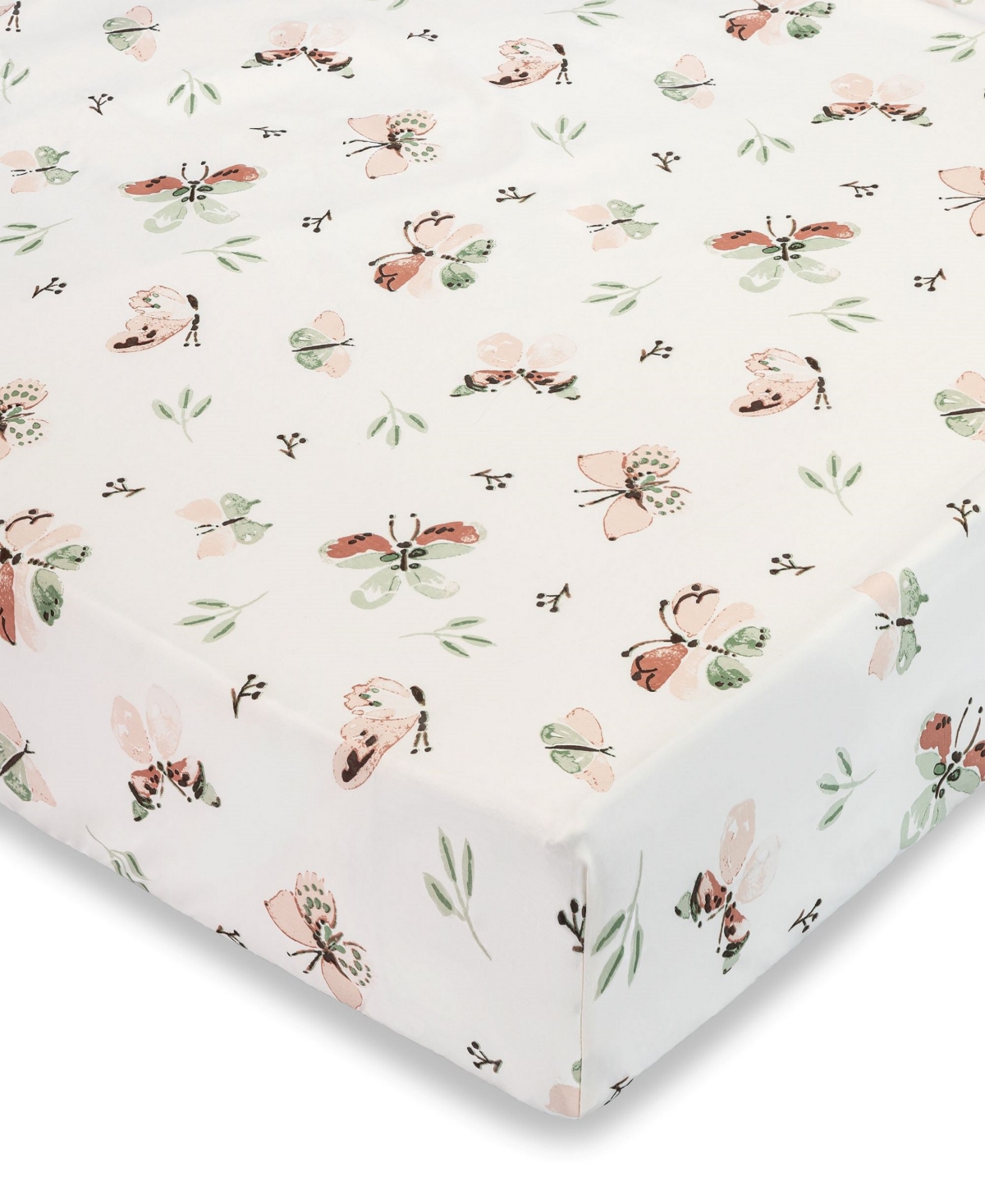 Crane Baby Infants Parker Fitted Butterfly Crib Sheet In Beige