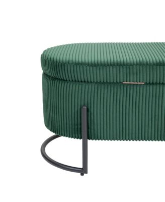 Streamdale Emerald Upholstered Storage Ottoman Bench