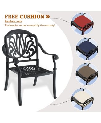 (Cushions In Random Colors)5-Piece Set Of Cast Aluminum Patio Furniture With Cushions