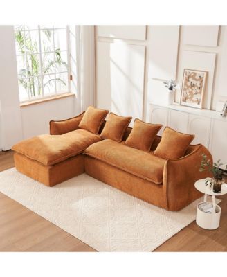 Sofa Deep Seat Sofa 3 Seater for Living Room Oversized Comfy Sofa L-Shape Sofa Couch with Chaise Home Furniture Sleeper Sectional Sofa for Apartment, Office Left Hand Facing