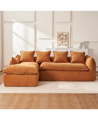 Sofa Deep Seat Sofa 3 Seater for Living Room Oversized Comfy Sofa L-Shape Sofa Couch with Chaise Home Furniture Sleeper Sectional Sofa for Apartment, Office Left Hand Facing