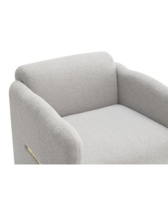Teddy Fabric Armchair with Metal Accents