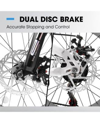 20 inch Fat Tire Bike Adult/Teen Full Shimano 7 Speed Mountain Bike, Dual Disc Brakes, High Carbon Steel Frame, Front Suspension, Mountain Dirt Bike, City Commuter City Bike, Fat Tire Bike