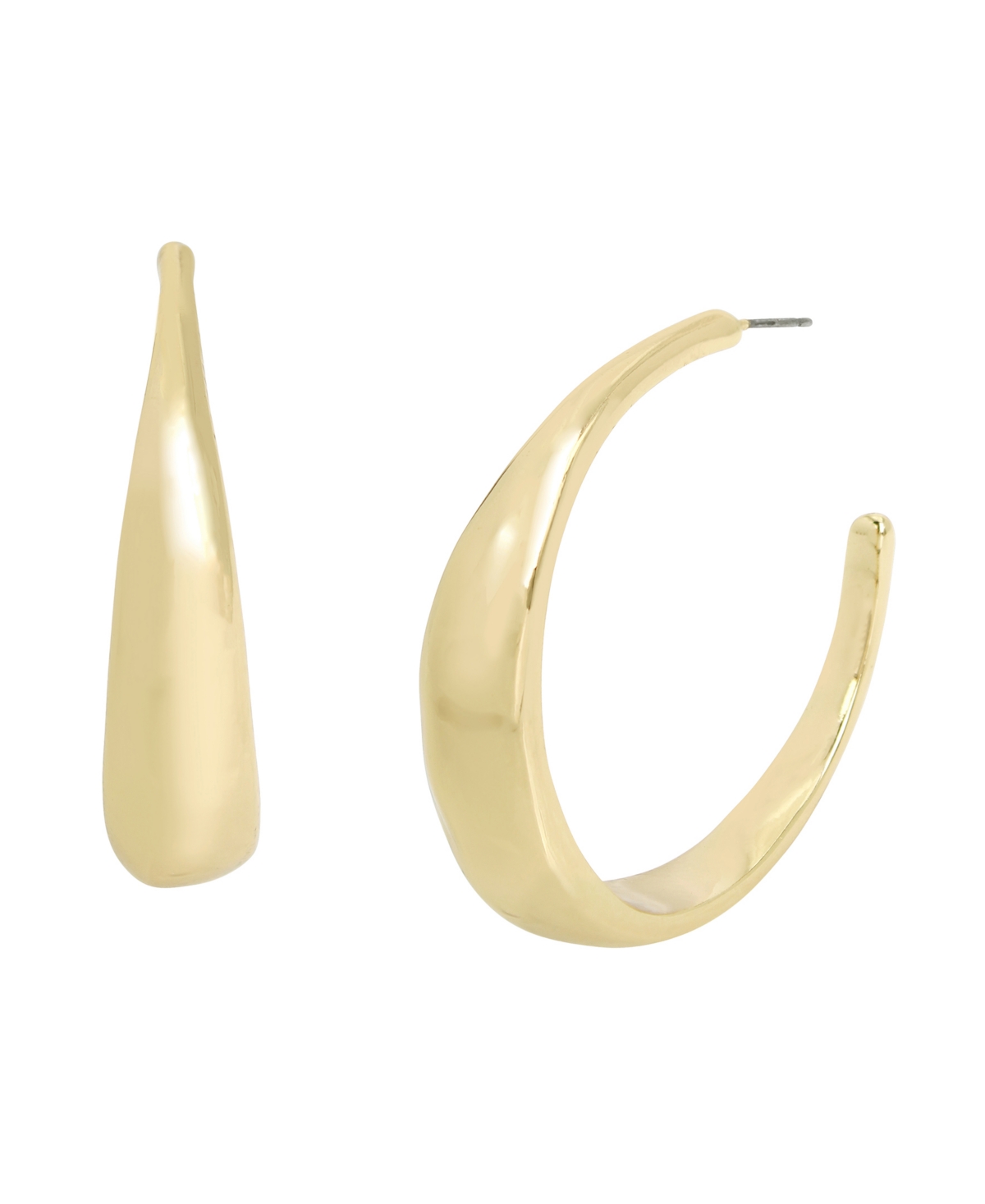 Gold Textured Hoop Earrings - Gold
