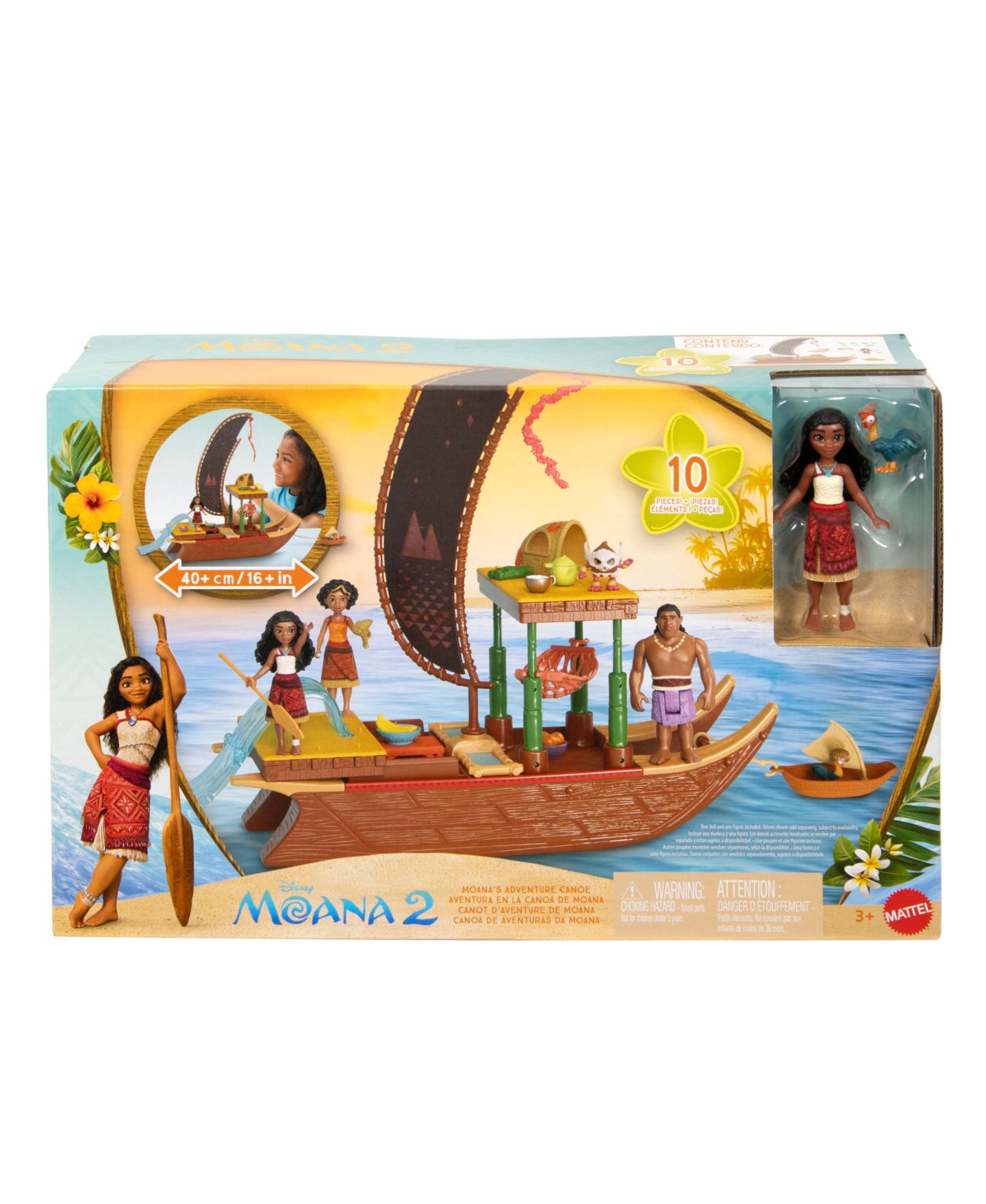 Детский игровой набор Disney Princess Moana 2 Adventure Canoe Playset — фото 4