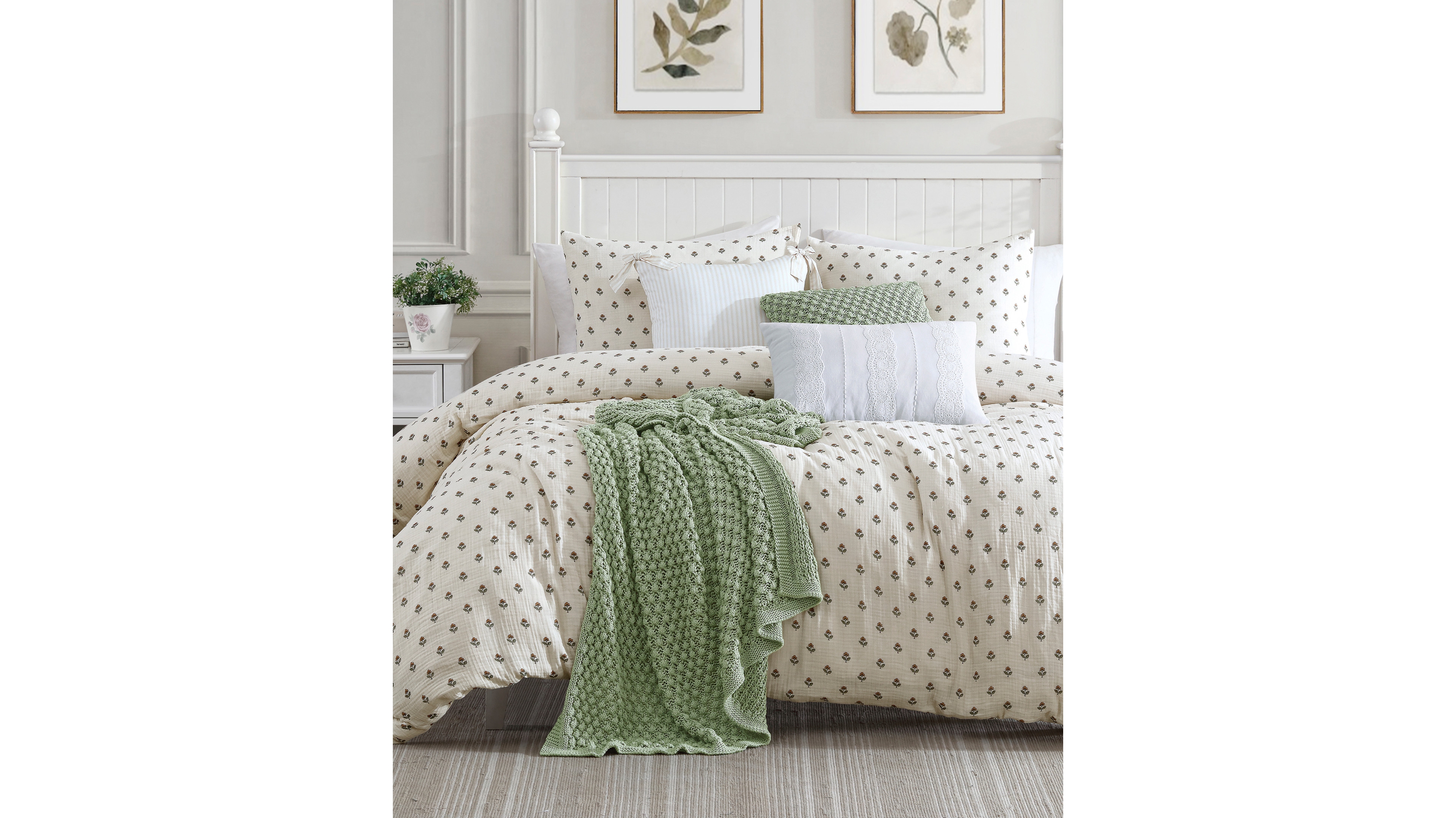 Peri Home Block Print Gauze 3-Pc. Comforter Set, Full/Queen