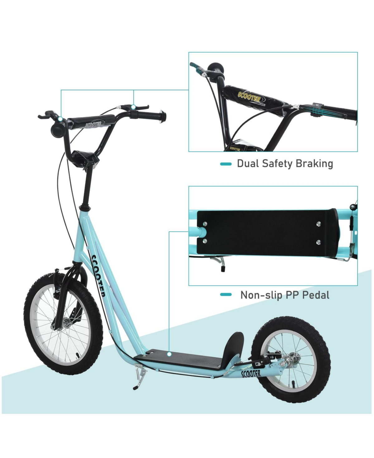 Streamdale Furniture Youth Scooter, Teens Kick Scooter, Adjustable Handlebar Ride On Toy for 5+ with 16