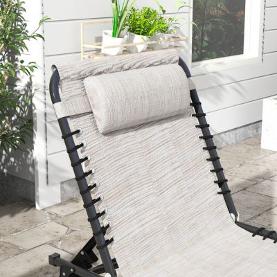 2-Pack Folding Chaise Lounge Chairs with Breathable Mesh and Adjustable Backrest