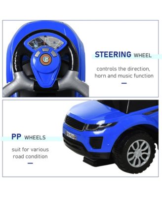 2 In 1 Push Cars for Toddlers Kid Ride on Push Car Stroller Sliding Car with Horn Music Light Function Secure Bar Ride on Toy for Boy Girl 1-3 Years Old Blue