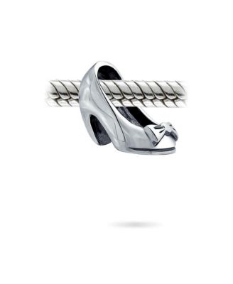 Ladies Bow Pump Stiletto Charm Bead Sterling Silver for European Bracelet