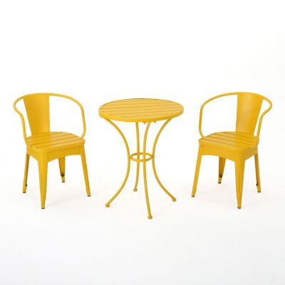 Whimsical Outdoor Bistro Set: Durable Iron Table And Chairs With Water-Resistant Finish