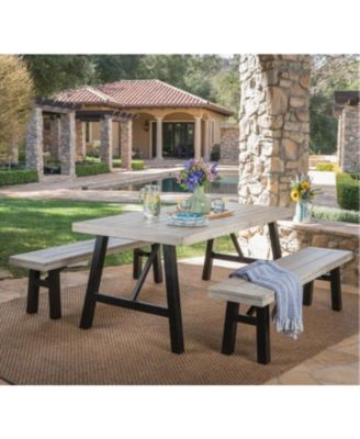 Streamdale Valverde 3-Piece Gray Acacia Wood Picnic Dining Set