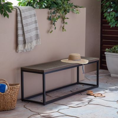 Modern Acacia Wood Bench: Elegance And Comfort For Your Outdoor Oasis