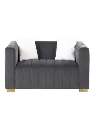 Grey Modern Chesterfield Loveseat