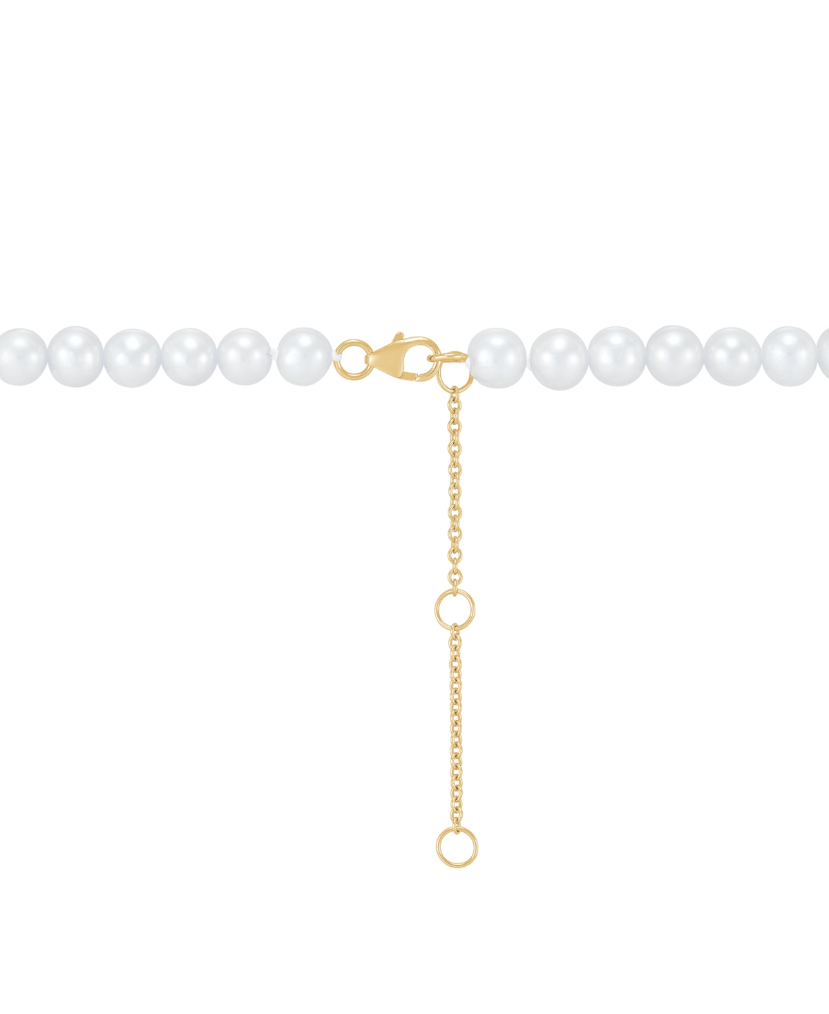 Grown With Love Cultured Freshwater Pearl (6-10mm) & Lab Grown Diamond (3/8 Ct. T.w.) Lariat Necklace In 14k Gold, 1 In White