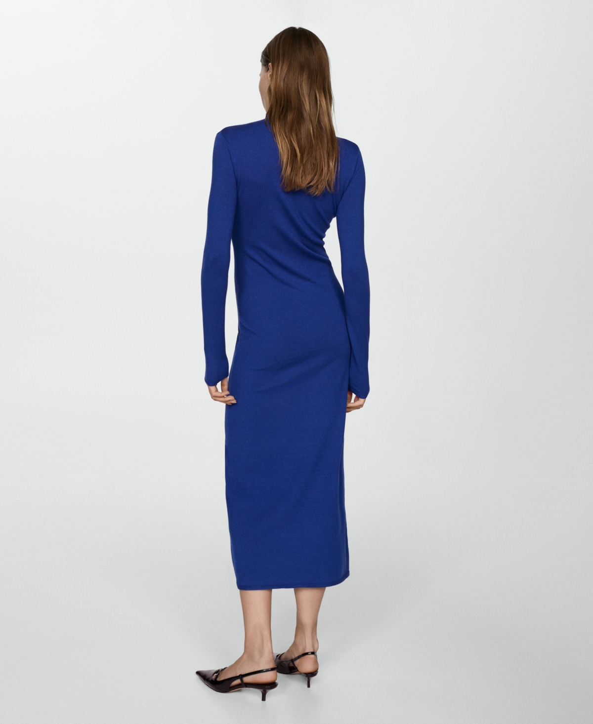 Mango Women's Knitted Perkins Neck Dress