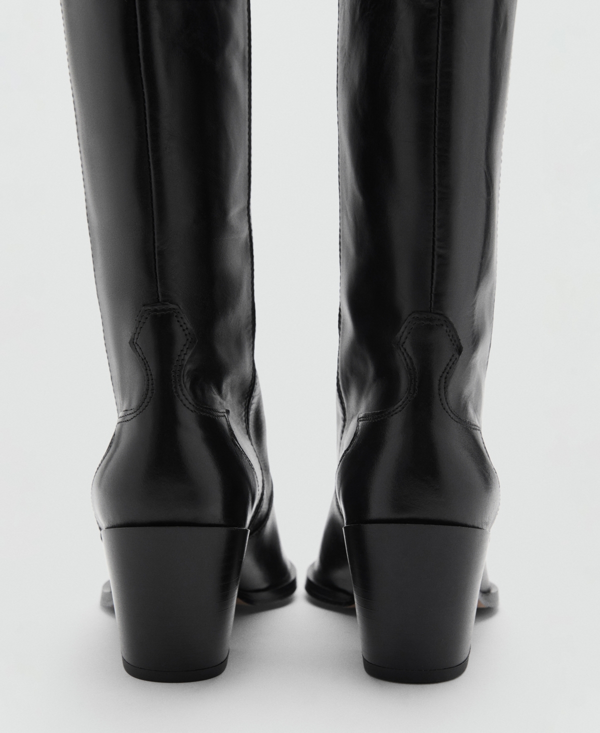 Mango Women's Cowboy Leather Boots