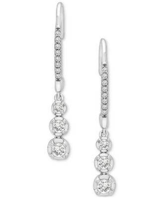 Diamond Drop Earrings (1/2 ct. t.w.) in 10k White Gold, Created for Macy's