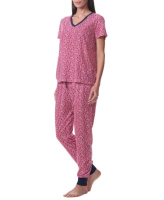 Women's Printed Short-Sleeve Tee & Jogger Set