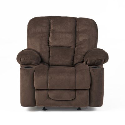 Recliner with Fabric and Cup Holders