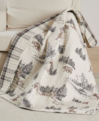 Lodge Toile Reversible Quilted Throw, 50" x 60"