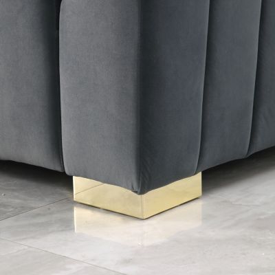  Modern Chesterfield Sofa, 3-Seater in Grey