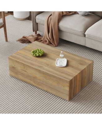 Modern MDF Coffee Table with Light Wood Accents