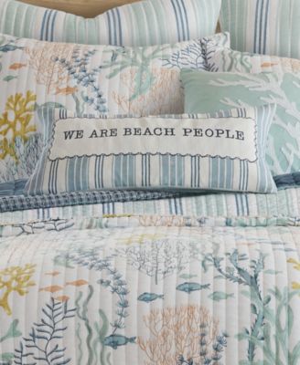 Ocean Meadow Applique Decorative Pillow, 12" x 24"