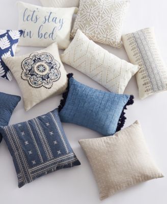 Cross Stitch Quilted Decorative Pillow, 18" x 18"