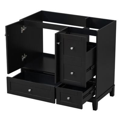 [Cabinet Only] 36" Bathroom Vanity-Black (Sink not included)