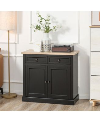 Sideboard Buffet Cabinet, Kitchen Cabinet, Coffee Bar Cabinet with 2 Drawers and Double Door Cupboard for Living Room, Entryway, Black