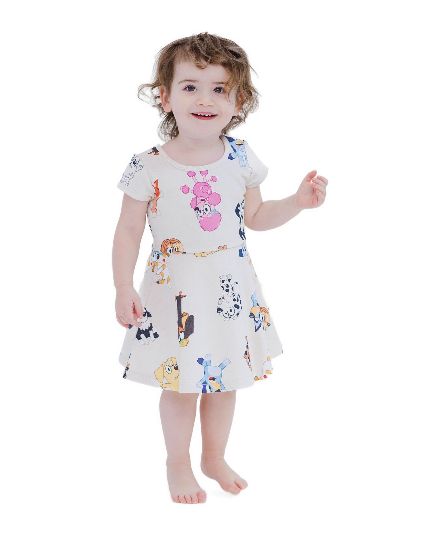 Платье Bluey (2T to 5T)Character Print Dress для девочек-малышей, цвет: Бежевый — фото 5