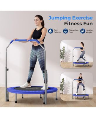 Sports Jumping Fitness Trampoline With Adjustable Handrail