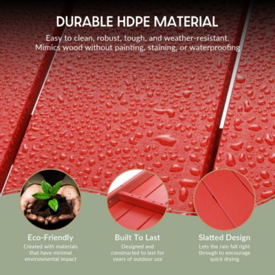 55" Outdoor Patio HDPE Adirondack 2-Tier Shelf Console Table