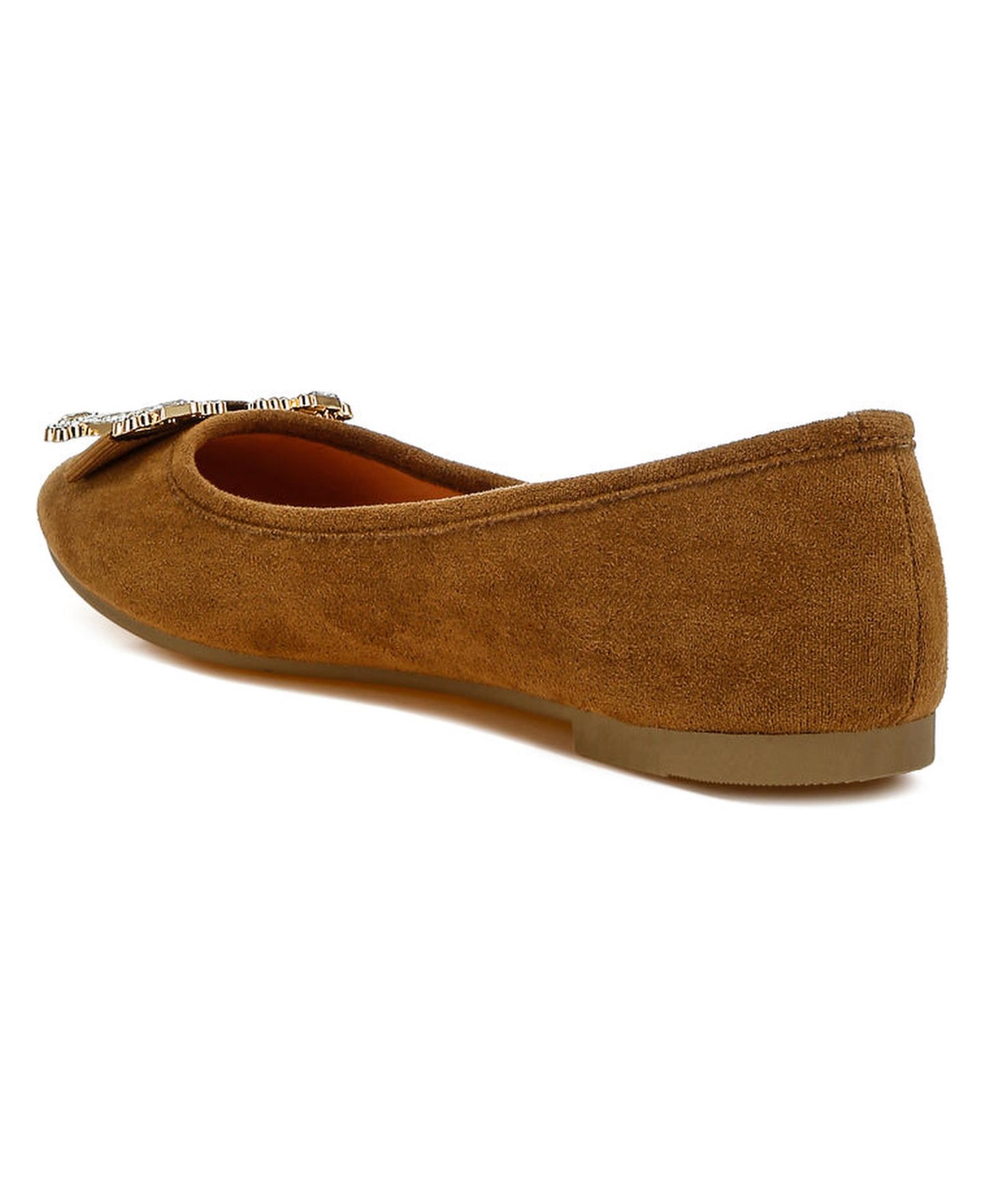 Женские балетки London Rag Prajik с пряжкой со стразами, цвет: Бежевый / Хаки — фото 2