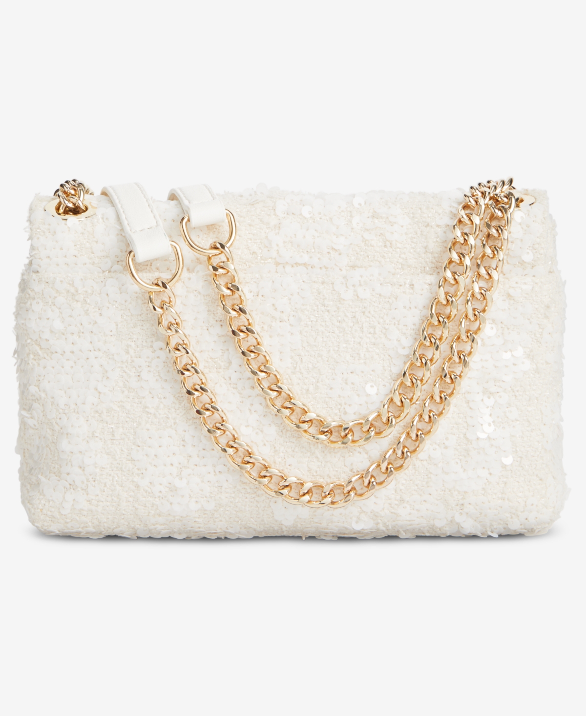 Inc International Concepts Small Ajae Boucle Sequin Shoulder Bag, Created For Macy's In Vanilla Bc