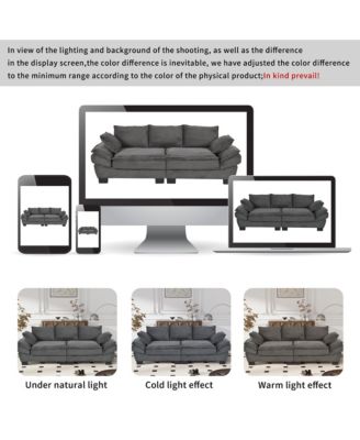 Curved Modern Sofa with Pillows, 85.4