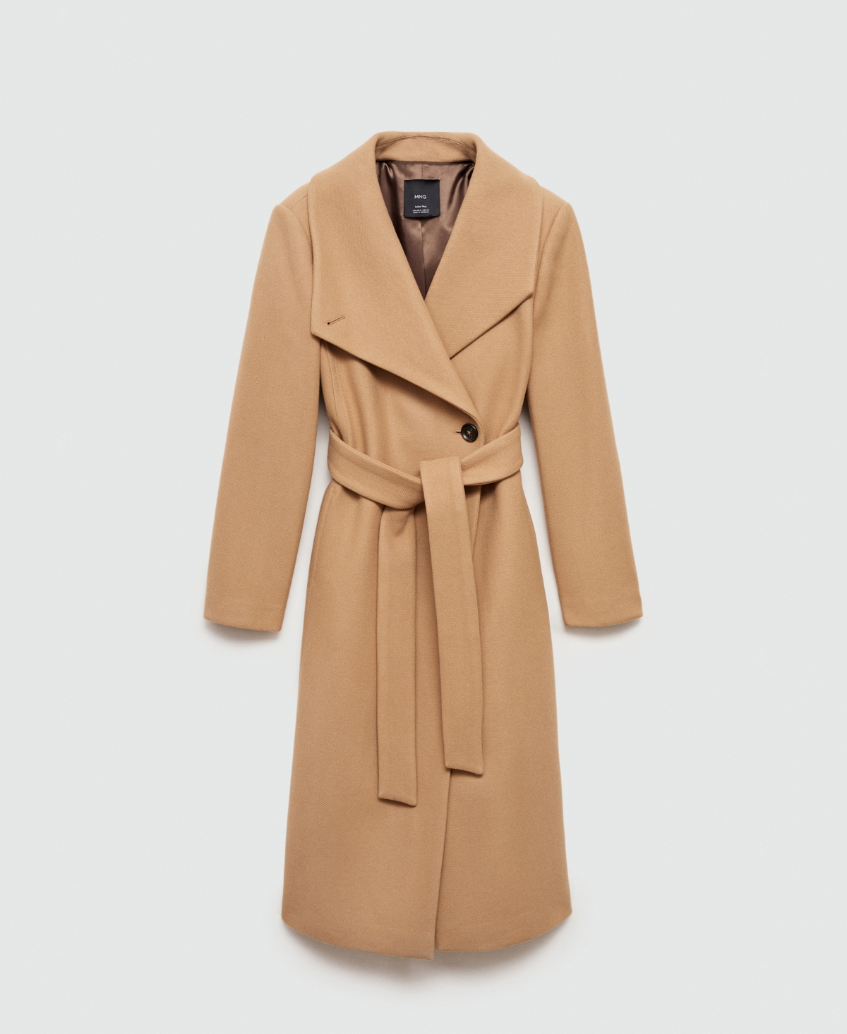 Mango Women's Belted Manteco Wool Coat