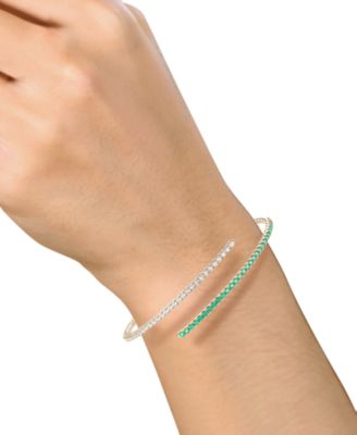 Sapphire (1-1/5 ct. t.w.) & Diamond (1 ct. t.w.) Flex Wrap Bracelet 14k White Gold (Also Available in Ruby & Emerald)