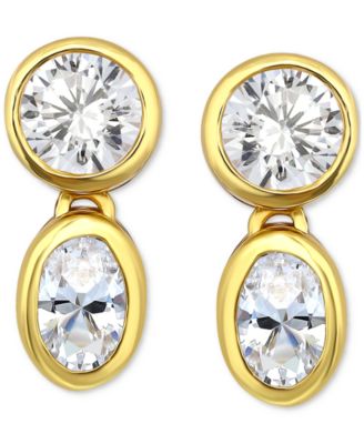 Giani Bernini - Cubic Zirconia Octagon & Square Drop Earrings in 18k Gold-Plated Sterling Silver, Created for Macy's