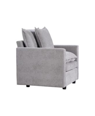 Chenille Fabric Comfy Deep Single Seat Sofa Upholstered Reading Armchair Living Room