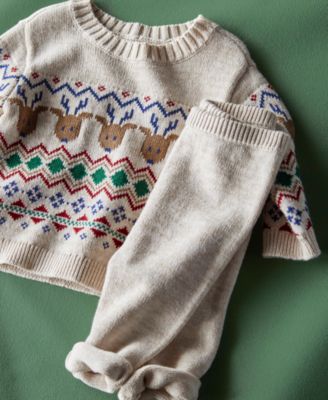 Carter's - Baby Girls Cotton Fair Isle Sweater & Pants, 2 Piece Set