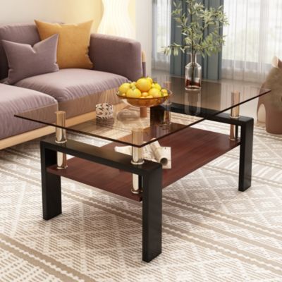 Glass Top Rectangle Table for Living Room