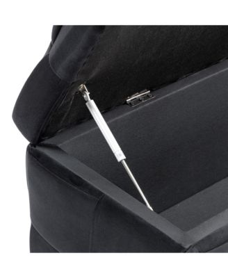 Storage Ottoman, Bedroom End Bench, Upholstered Fabric Storage Ottoman with Safety Hinge, Entryway Padded Footstool, Ottoman Bench for Living Room & Bedroom (Black)