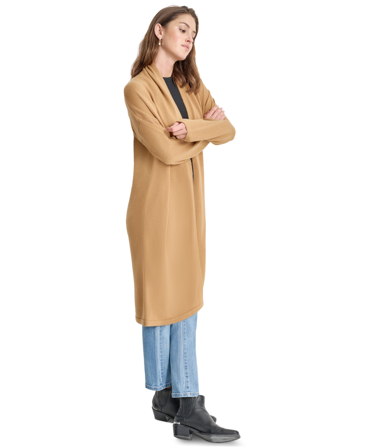 Dkny Jeans Women's Shawl-Collar Open-Front Long Cardigan