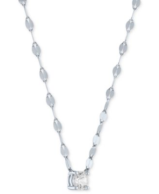 Lab-Grown Diamond Necklace (1/4 ct. t.w.) in Sterling Silver or 14k Gold-Plated Sterling Silver, 16" + 2" extender