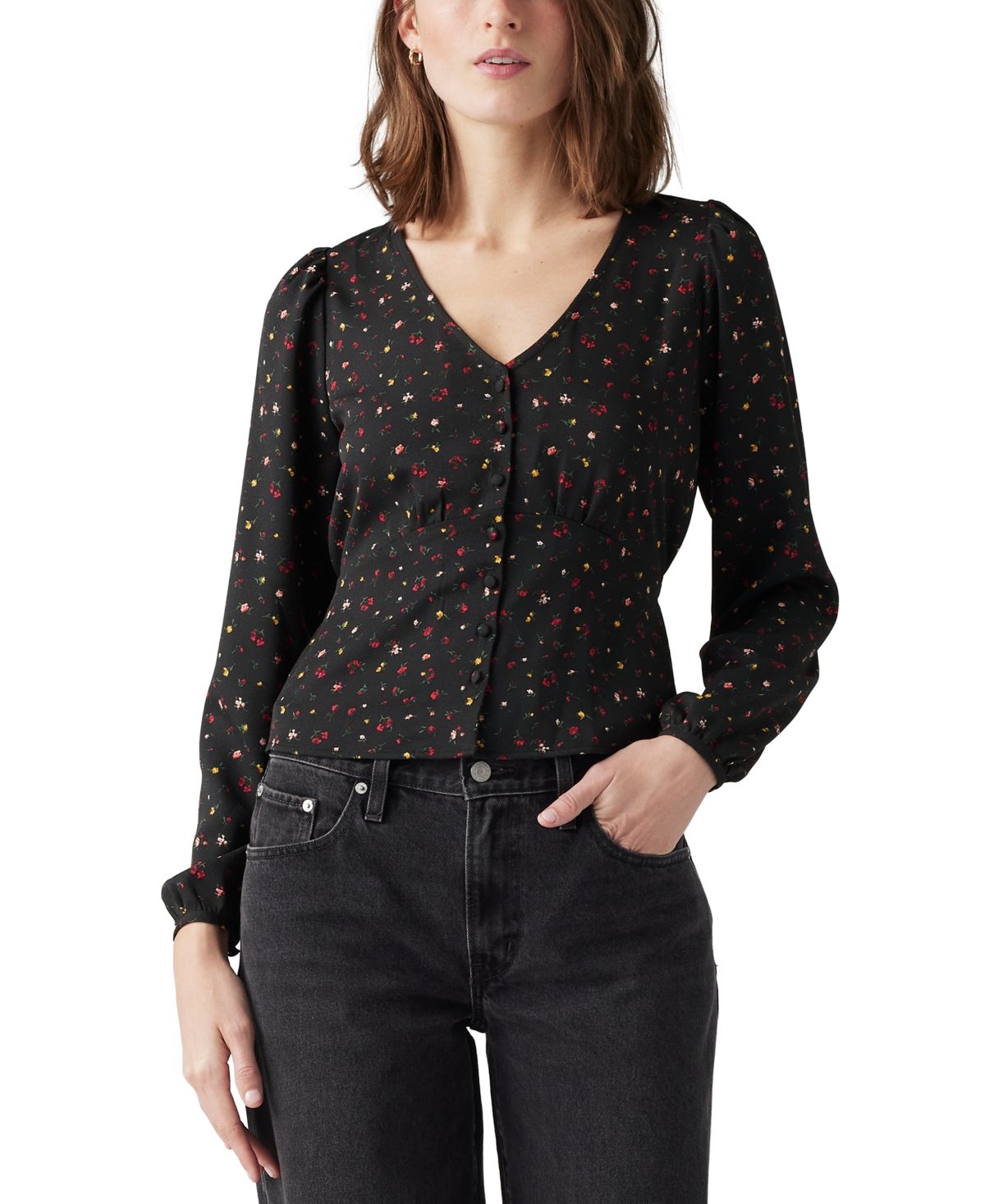 Levi's Dolores Long Sleeve Blouse In Multi Amni