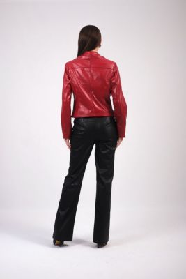 Women's Leather Jacket, Red, Created for Macy's