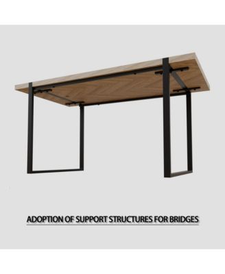 Rustic Dining Table MDF Top, Metal Legs (59 )