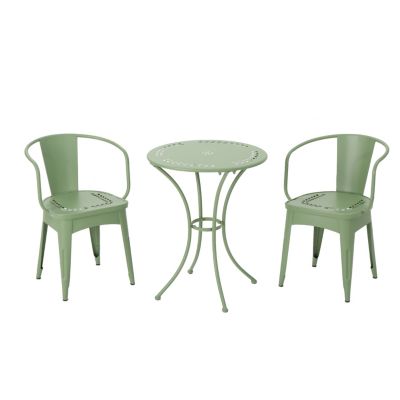 Whimsical 3-Piece Powder-Coated Metal Bistro Set